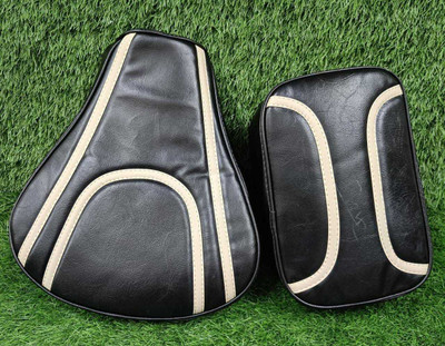 ANK Seat Cover Black With Lining Royal Enfield Classic 350/500 Leatherette Split Bike Seat Cover For Royal Enfield Classic, Classic 500, Classic 350, Classic Desert Storm