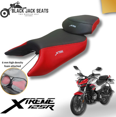 blackjackseats Xtreme 125R Red Strip design seat cover with 6mm high density foam Split Bike Seat Cover For Hero NA