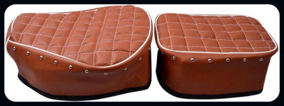 Kohli Bullet Accessorie KBA-Classic TAN Fancy Stylish Seat Cover With Button Split Bike Seat Cover For Royal Enfield Classic Desert Storm