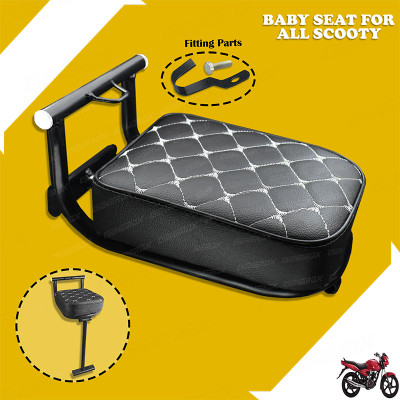 Generox Foldable Baby/Child Safety Seat for Scooty Single Bike Seat Cover For TVS Jive