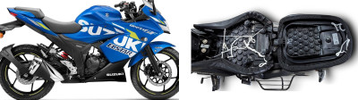 carbox Seat Cover-different-angles-1096321 Split Bike Seat Cover For Suzuki Gixxer SF