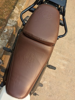 AUTOLEO HIMALAYAN BROWN DOUBLE STITCH SEAT COVER Split Bike Seat Cover For Royal Enfield NA