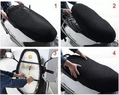 carbox V4XL_130_Free Size 3D Bike/Scooty Seat Cover Breathable Mesh Net Bike Seat Cover Single Bike Seat Cover For Hero Maestro