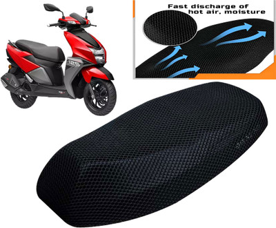 Lakshmina Enterprises Free Size 3D Motorcycle/Scooter Seat Cover Breathable Mesh Net Cushion Black Single Bike Seat Cover For TVS NTorq 125