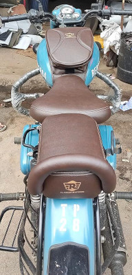 WHEETOYKART Chocolate Brown Seat & Tank Cover Combo for RE Classic 350/500 Split Bike Seat Cover For Royal Enfield Classic 350, Classic 500