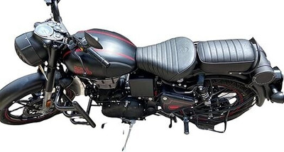 WHEETOYKART Matte Black Finish Dual Seat Replacement Set for Classic 350/500 Split Bike Seat Cover For Royal Enfield Classic, Classic 500, Classic 350