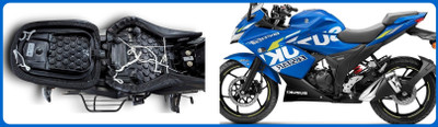 carbox Cover-New191-Seat Cover-different-angles-1096321 Split Bike Seat Cover For Suzuki Gixxer SF