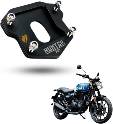 PHANTOM Strong Built Side Stand Extender for Royal Enfield Hunter 350 Bike (Black) Bike Side Stand