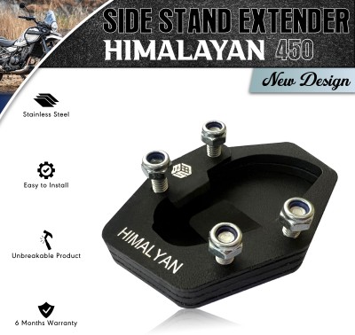 OBEROI'S TRADERS Himalayan 450 Stainless Steel Bike Side Stand Extender | Stand Pad Crash Guard Bike Side Stand