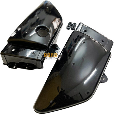 RoadRelgion Side Panel with Rubber Fittings compatible with Yamaha RX100/RX135 (Black) Bike Silencer Rubber