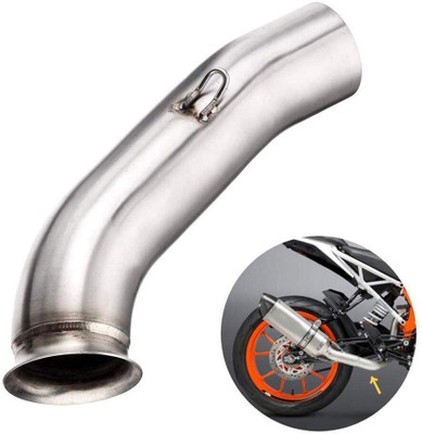 BRXR Bike Stainless Steel Slip-On Exhaust Bend Pipe for KTM Duke 200, Duke 390, RC 390, Duke RC 200 Slip-on Exhaust System(Stainless Steel)