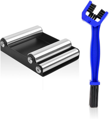 OBEROI'S TRADERS Bike Chain Cleaning Brush & Wheel Roller Combo | 3-Side Brush for Chain Care Bike Storage Stand(Floor Mount)