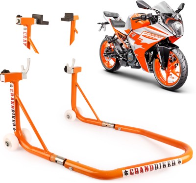 Grandbiker Dismantlable Rear Paddock Stand with Swingarm Rest and Bobbin For KTM RC (Orange) Bike Storage Stand(Floor Mount)