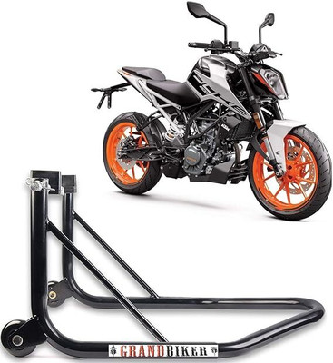 Grandbiker Rear Wheel Paddock Stand Extra Strong with Swing Arm Rest for D.u.k.e (Black) Bike Storage Stand(Floor Mount)