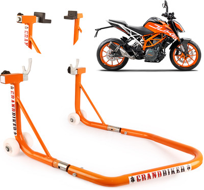 Grandbiker Dismantlable Rear Paddock Stand with Swingarm Rest and Bobbin For KTM Duke All Model (Orange) Bike Storage Stand(Floor Mount)