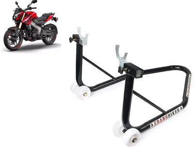Grandbiker Rear Paddock Stand with Spool Lifting Holders for P.u.l.s.a.r N.S.400Z (Black) Bike Storage Stand(Floor Mount)