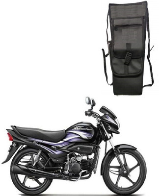 ASESOMECREATION TCP Plain Black Tank Cover Plain-45 Strap Hero Super Splendor Bike Tank Cover