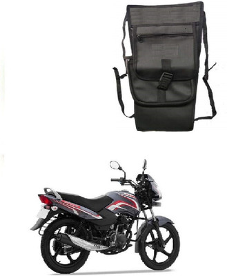ASESOMECREATION TCP Plain Black Tank Cover Plain-2 Strap TVS Universal For Bike Bike Tank Cover