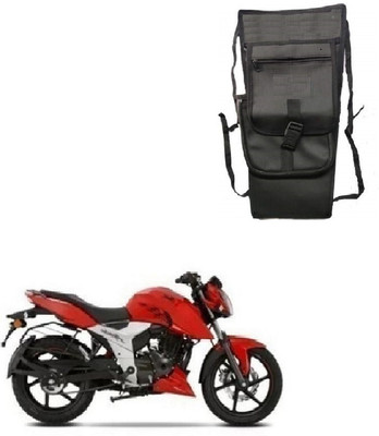 ASESOMECREATION TCP Plain Black Tank Cover Plain-15 Strap TVS Apache Bike Tank Cover
