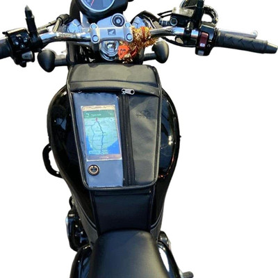 Uniware Highness CB350/CB350 RS Leather Scratch Proof Mobile Touch Pocket Tank Cover/Bag Strap Honda CB Bike Tank Cover(25 L)