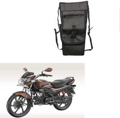 ASESOMECREATION TCP Plain Black Tank Cover Plain-13 Strap Hero MotoCorp Passion Pro Bike Tank Cover