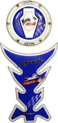 Automopix NEW_Apache 160 V4 Blue Bike Tank Pad
