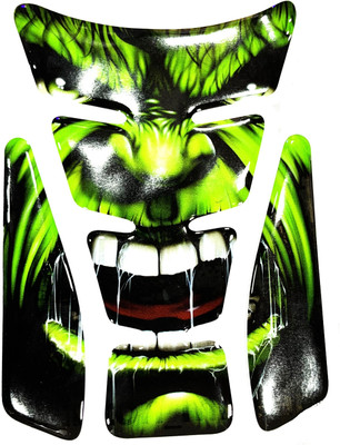 acube mart 3D Tank Pad Self Adhesive, Waterproof for all Bikes (hulk green UTP-11) Bike Tank Pad