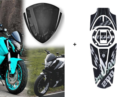 VermsBikers Tank Pad Tank Protector for Pulsar 200 NS+Dominar Visor Premium Quality Black Bike Tank Pad