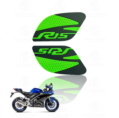 Moto Genius Silicone Tank Pads for R15 V3 | Anti-Slip Protection - Green (Pack of 2) Bike Tank Pad