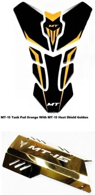 VermsBikers MT-15 Tank Sticker Orange with yamaha mt 15 muffler cover heat cover for mt15 Bike Tank Pad