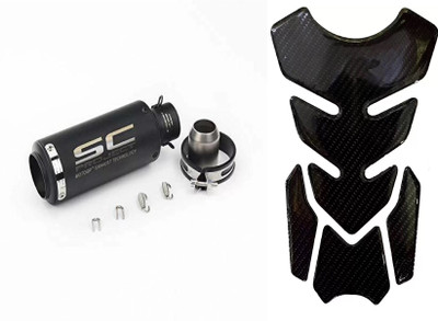 acube mart Tank Pad 7D 7DCF-1 stickers+ sc project exhaust universal for bike black Bike Tank Pad