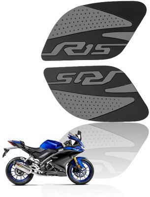 Moto Genius Silicone Tank Pads for R15 V3 | Anti-Slip Protection - Grey White (Pack of 2) Bike Tank Pad