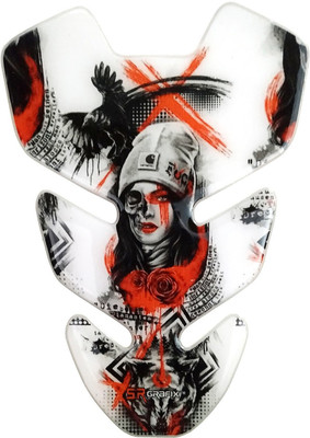 Automopix NEW_White Queen Bike Tank Pad