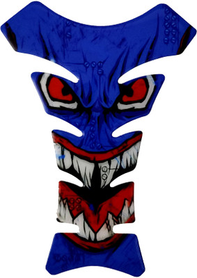 Automopix Blue Skull Eyes Bike Tank Pad