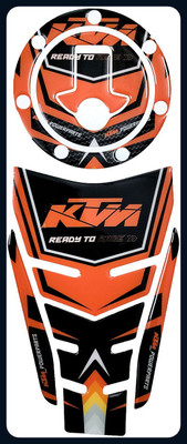 Automopix NEW_KTM ORANGE TP_05 Bike Tank Pad
