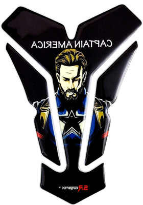 Automopix A_BK Captain America Man Bike Tank Pad