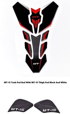 VermsBikers MT 15 tank pad sticker red with mt15 traction pad knee protector guard Bike Tank Pad