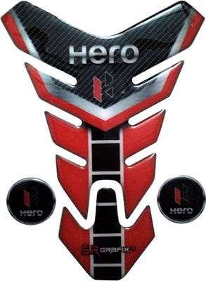 Automopix NEW_Hero universal Red Bike Tank Pad