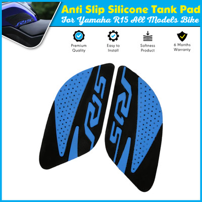 OBEROI'S TRADERS R15 V2, V3, V4 & M Anti Slip Silicone Thai Pad | Water Resistant Blue | Bike Tank Pad