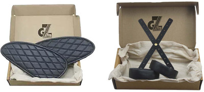 G-GANRAZO Black Headlight X Perforated & Handgrip Straps Combo for Interceptor 650 Bike Tank Pad