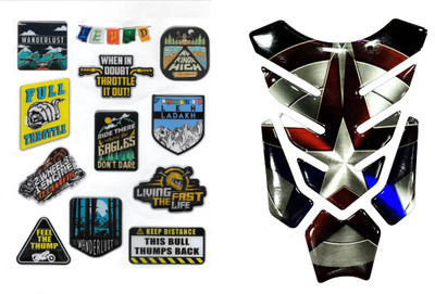 acube mart Tank Pad for Bike (captain UTP-4) with stickers Full Sheet kit SSB-6 Bike Tank Pad