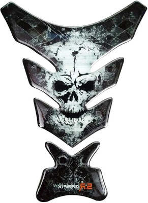 Automopix A_Skull Black Bike Tank Pad