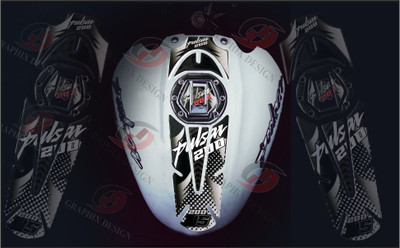 A1GRAPHIX 3D Full Tank Pad & Fuel Cap Sticke Bike Tank Pad