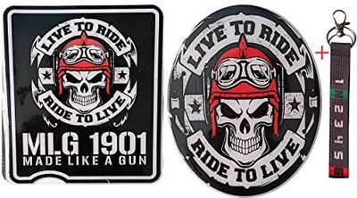GraphixDesign 3D Emboss Tool Box & Battery Box+Keyring Cover Compatible Bullet Sticker A Bike Tank Pad