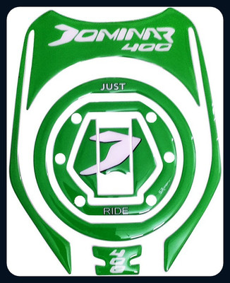 Automopix NEW_DOMINOR FUEL CAP GREEN Bike Tank Pad