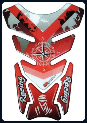 Automopix NEW_UNIVERSAL RED Bike Tank Pad