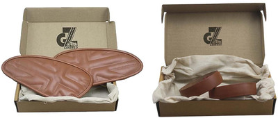 G-GANRAZO Tan Handgrip Straps Pair Genuine Leather for Interceptor 650 Bike Tank Pad