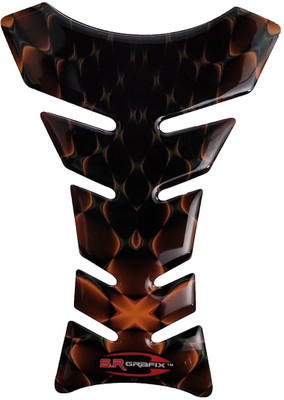 Automopix BROWN Flame TP Bike Tank Pad