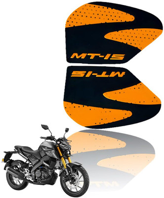 Moto Genius Silicone Tank Pads for MT 15 | Premium Anti-Slip & Scratch-Resistant (Orange) Bike Tank Pad