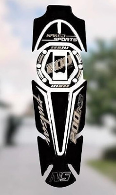 SanoxGragfixs Pulsar Tank Pad For Ns200,Ns160 (Black & Grey) Bike Tank Pad